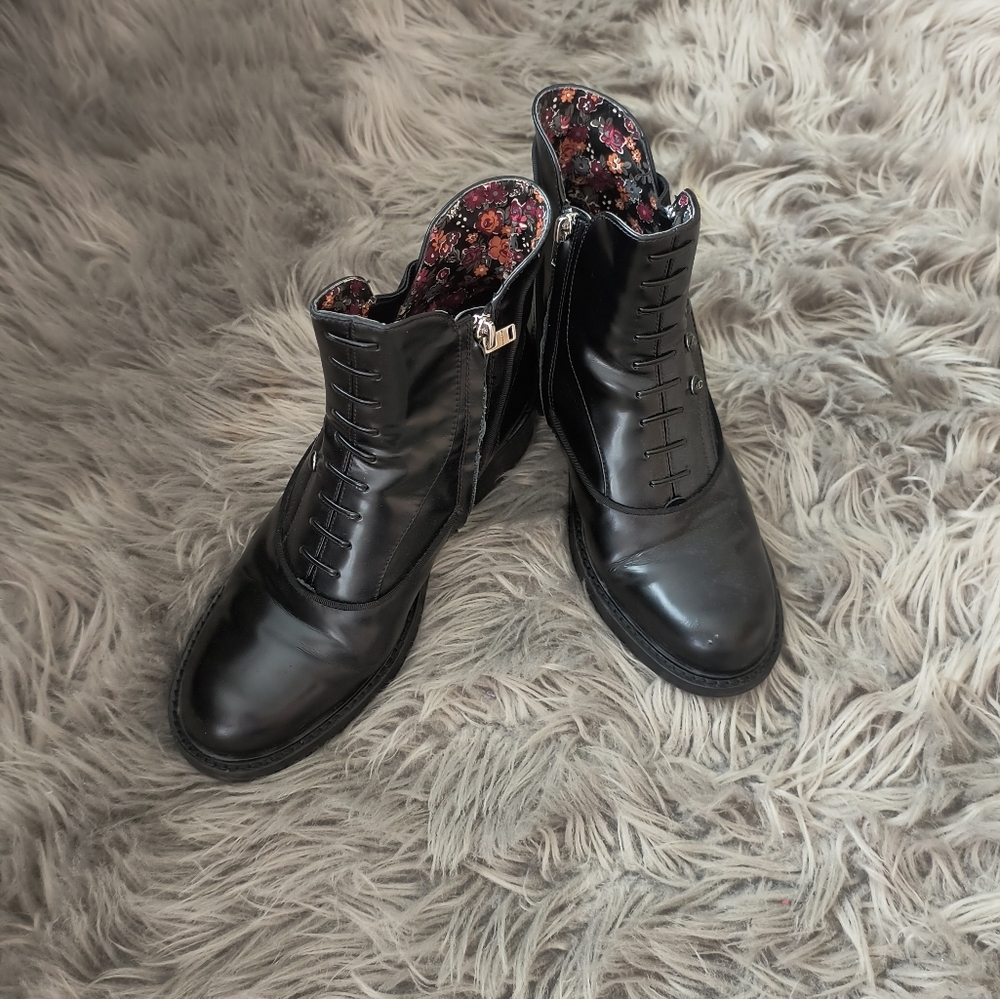 Coach leather ankle boots